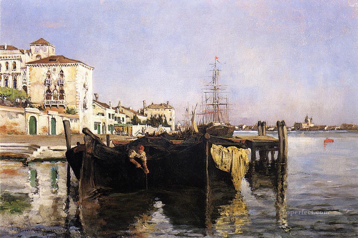 View of Venice Impressionist seascape John Henry Twachtman Oil Paintings